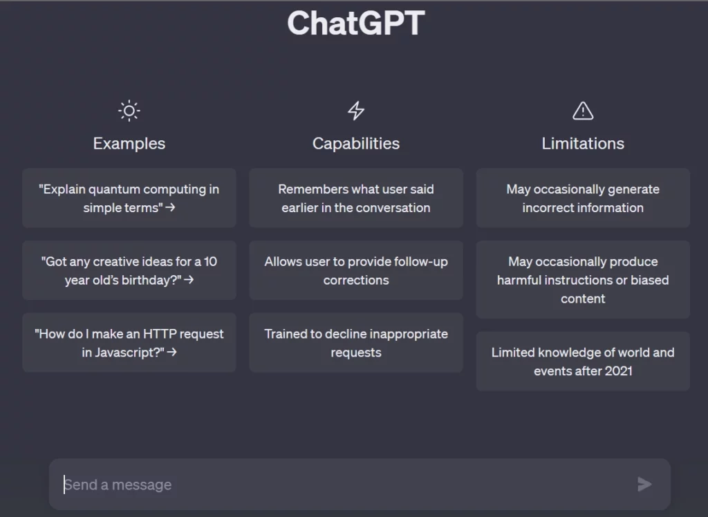 Screenshot ChatGPT