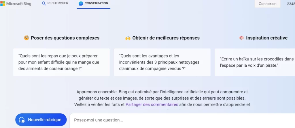 Bing Chat AI est disponible sur Chrome.