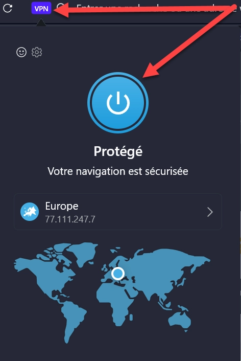 VPN gratuit d’Opera PC