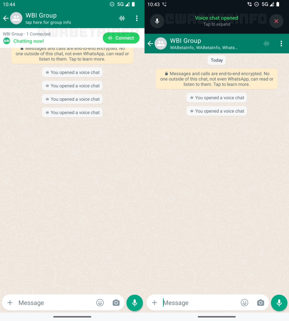 WhatsApp chats vocaux