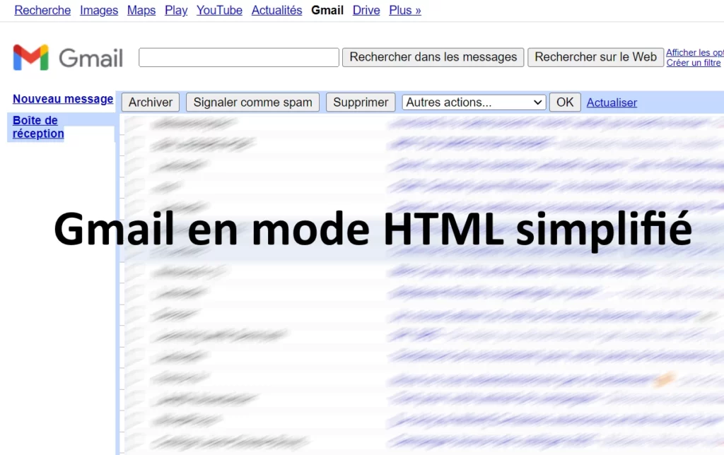 Gmail mode HTML simplifié