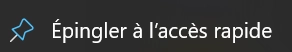 explorateur de fichiers Épingler à l’accès rapide