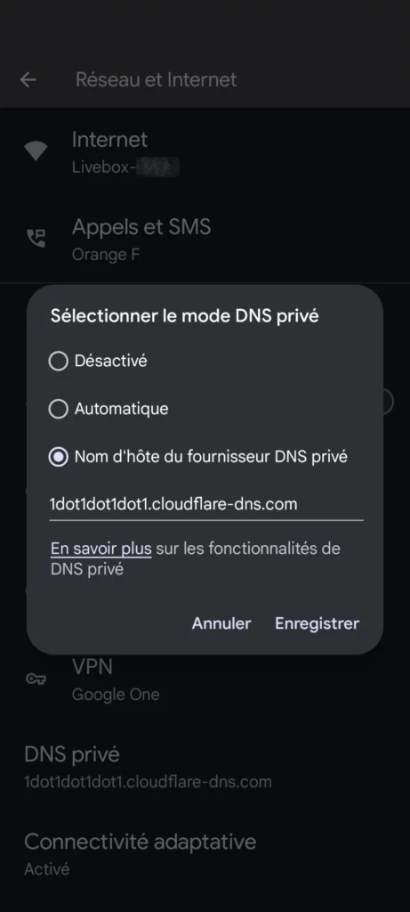 DNS privé sur Android