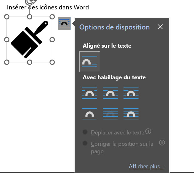 Insérer des icônes dans Word