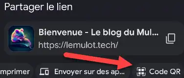 code QR Partage de pages web