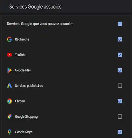 Services Google associés