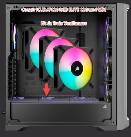 Corsair iCUE AF120 RGB ELITE 120mm PWM Kit de Trois Ventilateurs