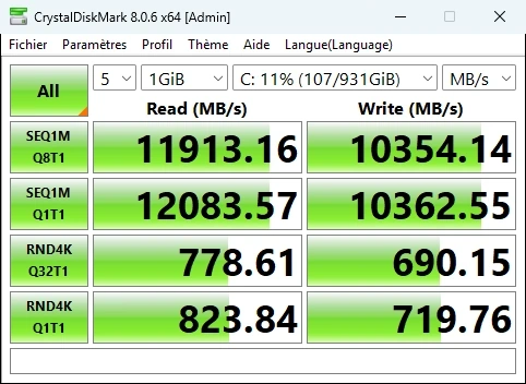 crystaldiskmark-Crucial P3 Plus 1To